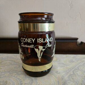 Vintage Siesta Ware barrel mug Coney Island Cincinnati Ohio